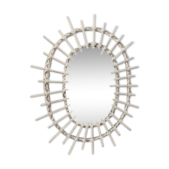 White rotin mirror 50x40cm