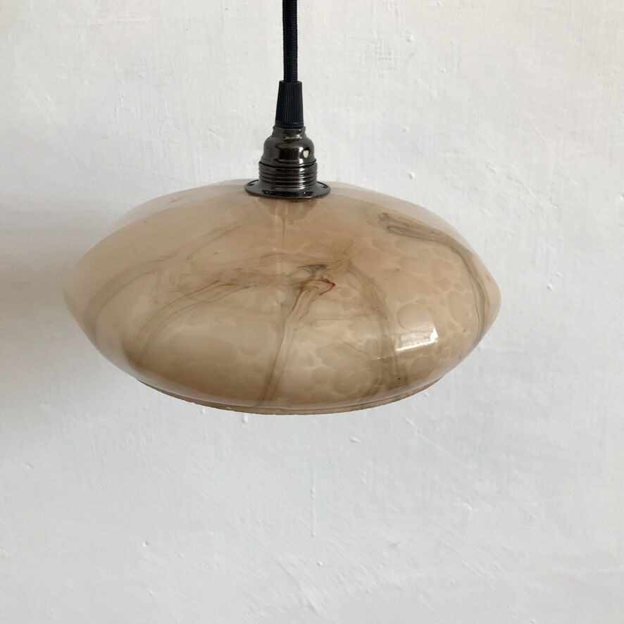 Marbled beige opaline pendant lamp