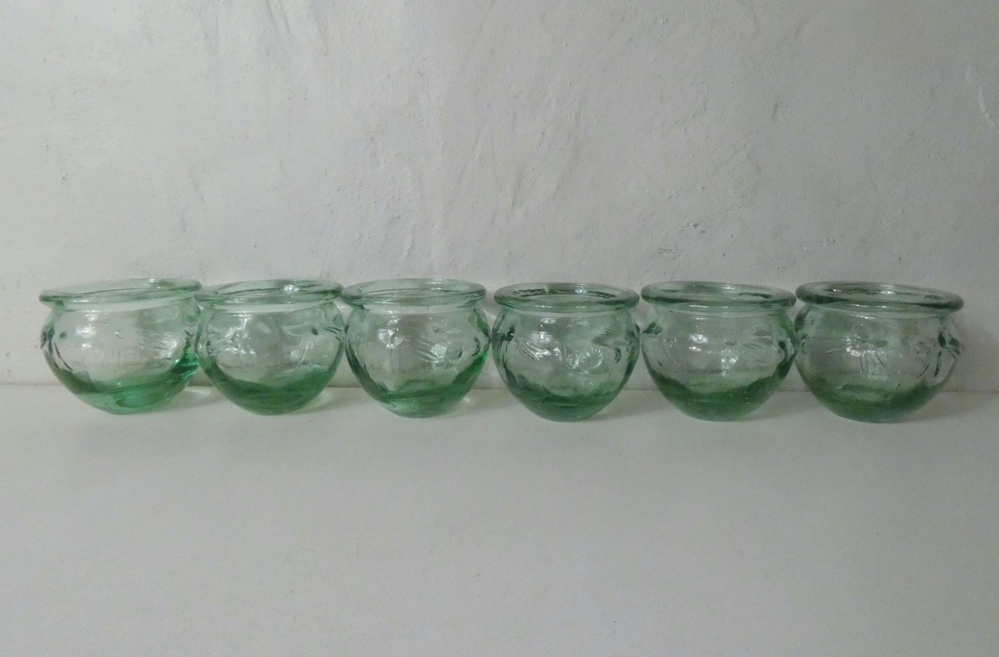 Set de 6 pots à confiture vintage en verre