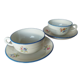 Two Salins earthenware lunch cups