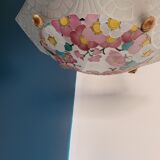 Suspension octogonale en verre sablé Loys Lucha