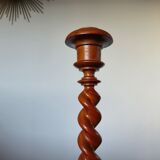 Pair of wooden candle holders turned art deco