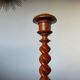 Pair of wooden candle holders turned art deco