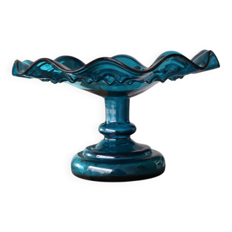 Antique blown glass footed bowl