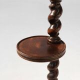 Art Deco Oak Ashtray on Hand-Turned Base, France, 1930s