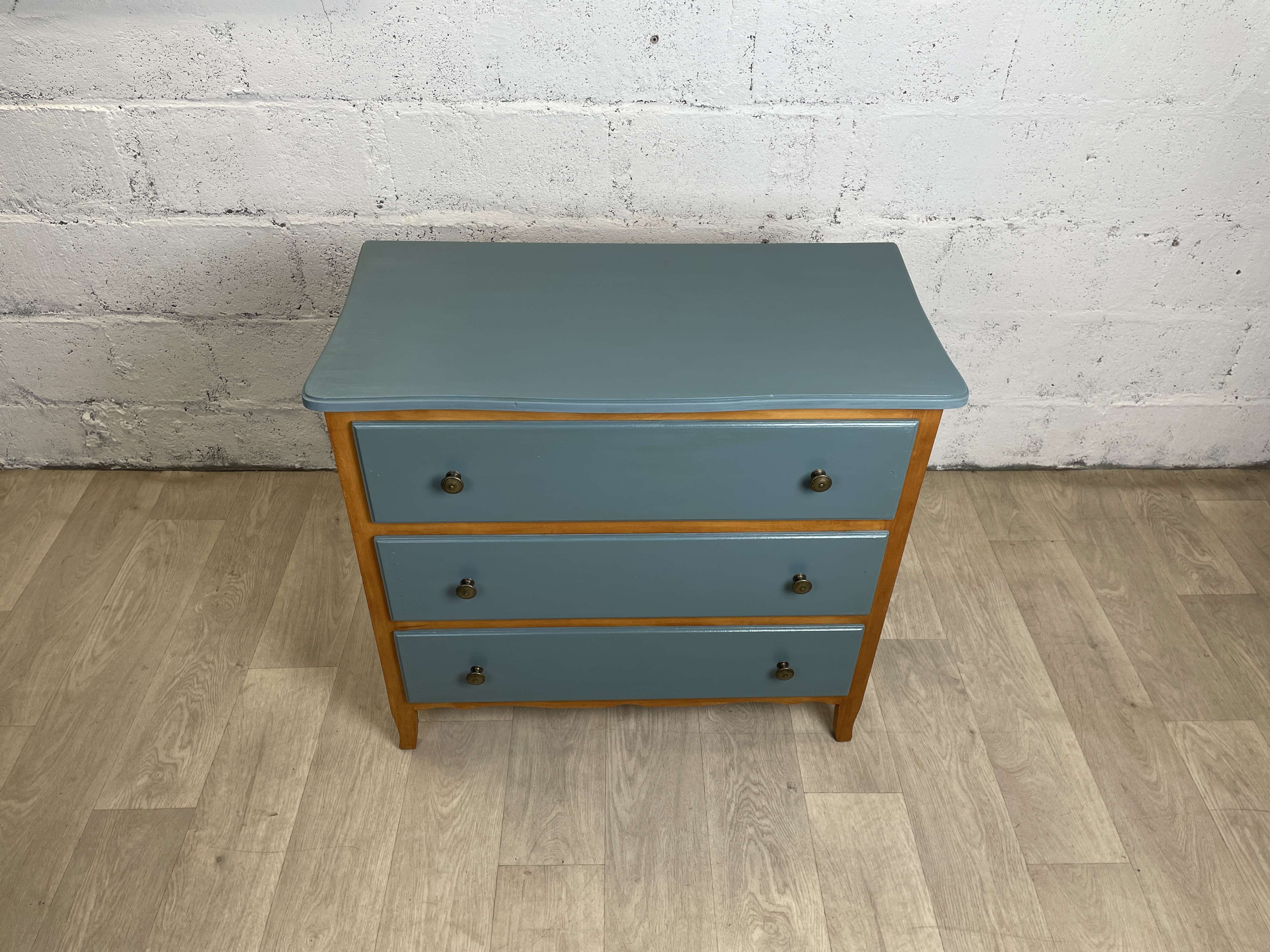 Vintage chest of drawers 3 drawers in restored wood with Liberon paint
