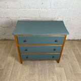 Vintage chest of drawers 3 drawers in restored wood with Liberon paint