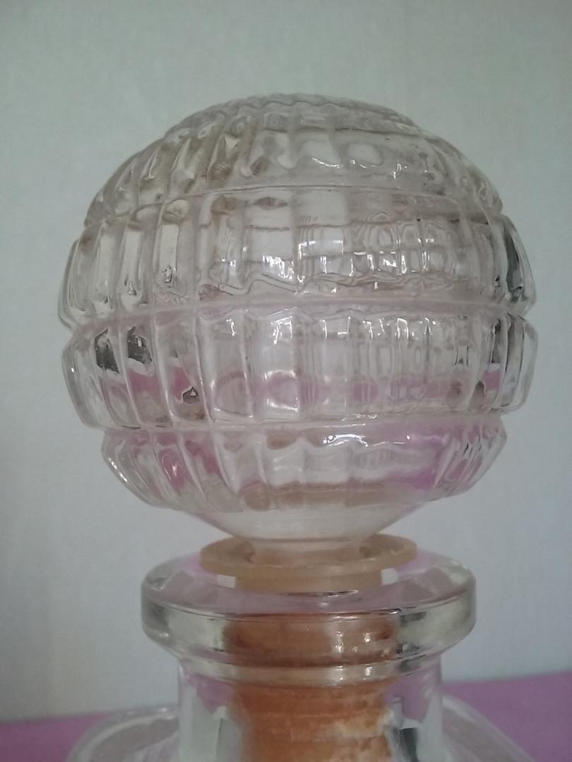 Vintage glass whiskey carafe.