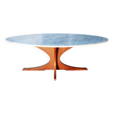 Scandinavian coffee table, teak and marble, 1960