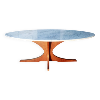 Table basse scandinave en teck et marbre, 1960