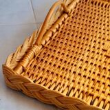Woven rattan plateau 60s