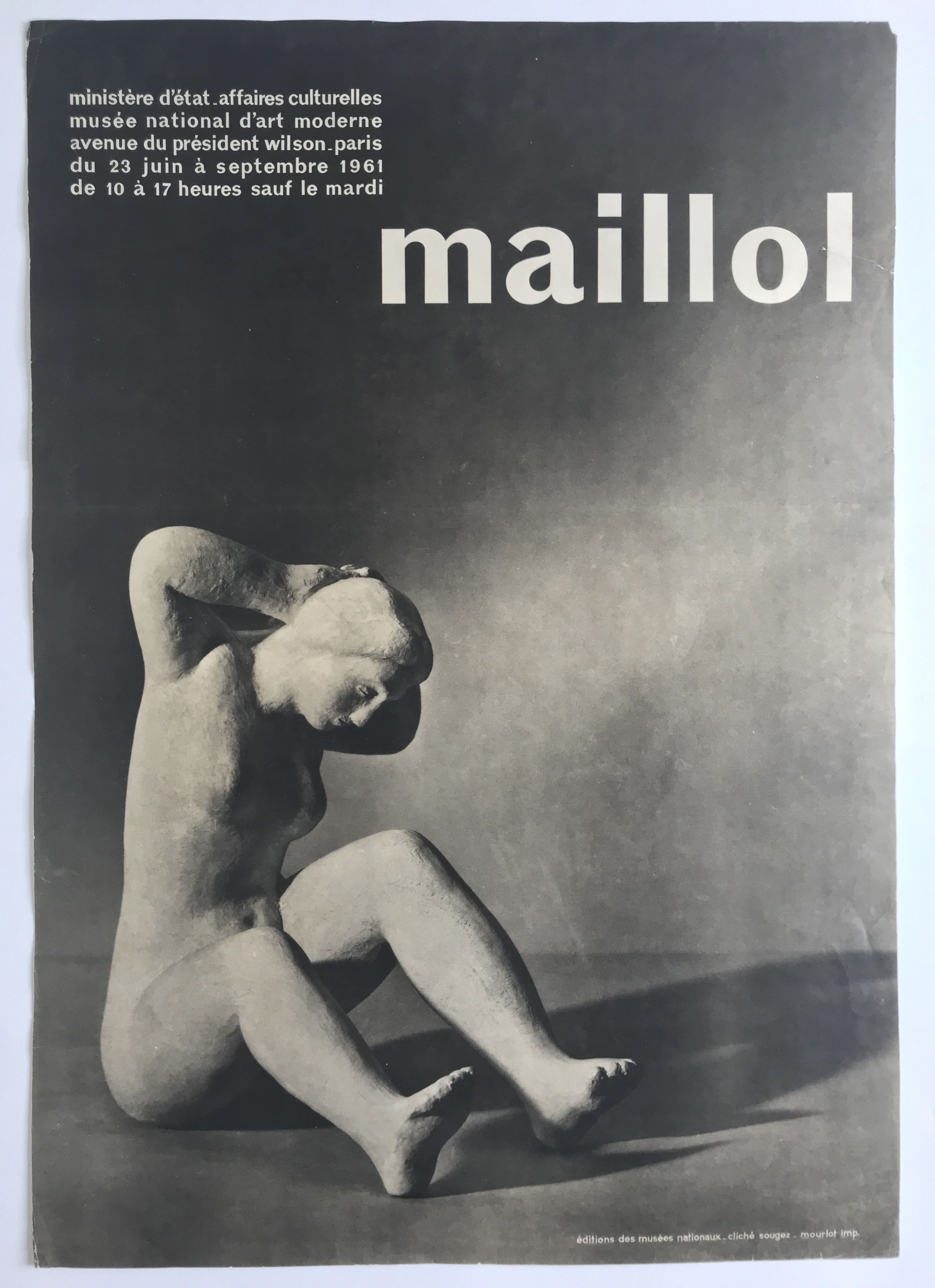 Original poster Aristide MAILLOL, National Museum of Modern Art, 1963 by SOUGEZ Mourlot imp.