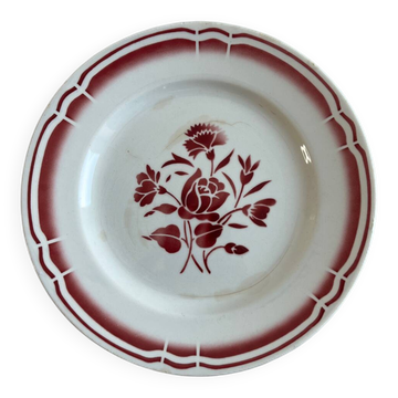 Assiette à motif floral badonviller