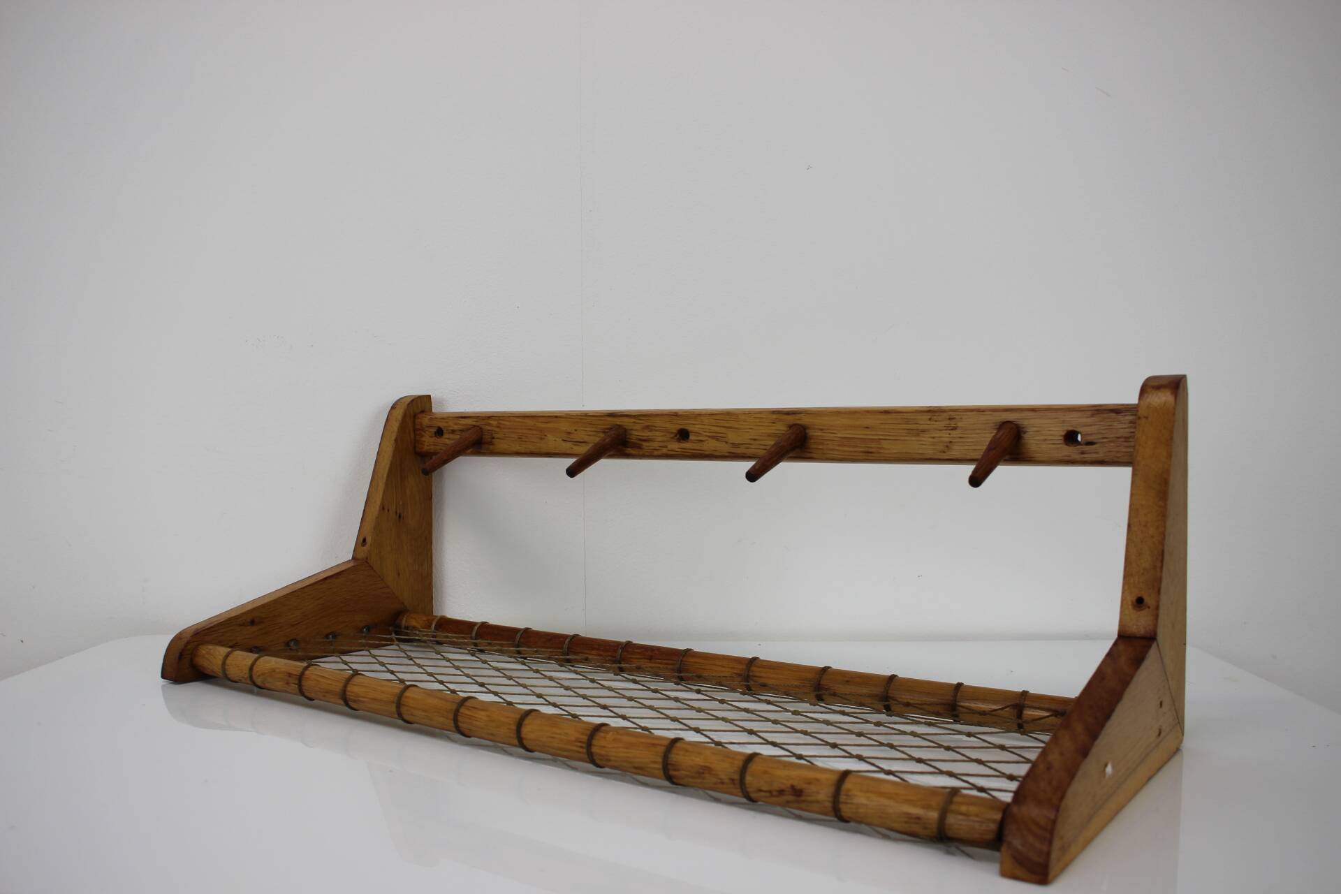 Midcentury Wooden Wall Coat Rack by ULUV - Czechoslovakia, 1960s
