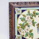 Longwy Trivet with Doorbell, Glazed Earthenware Tile and Wooden Frame