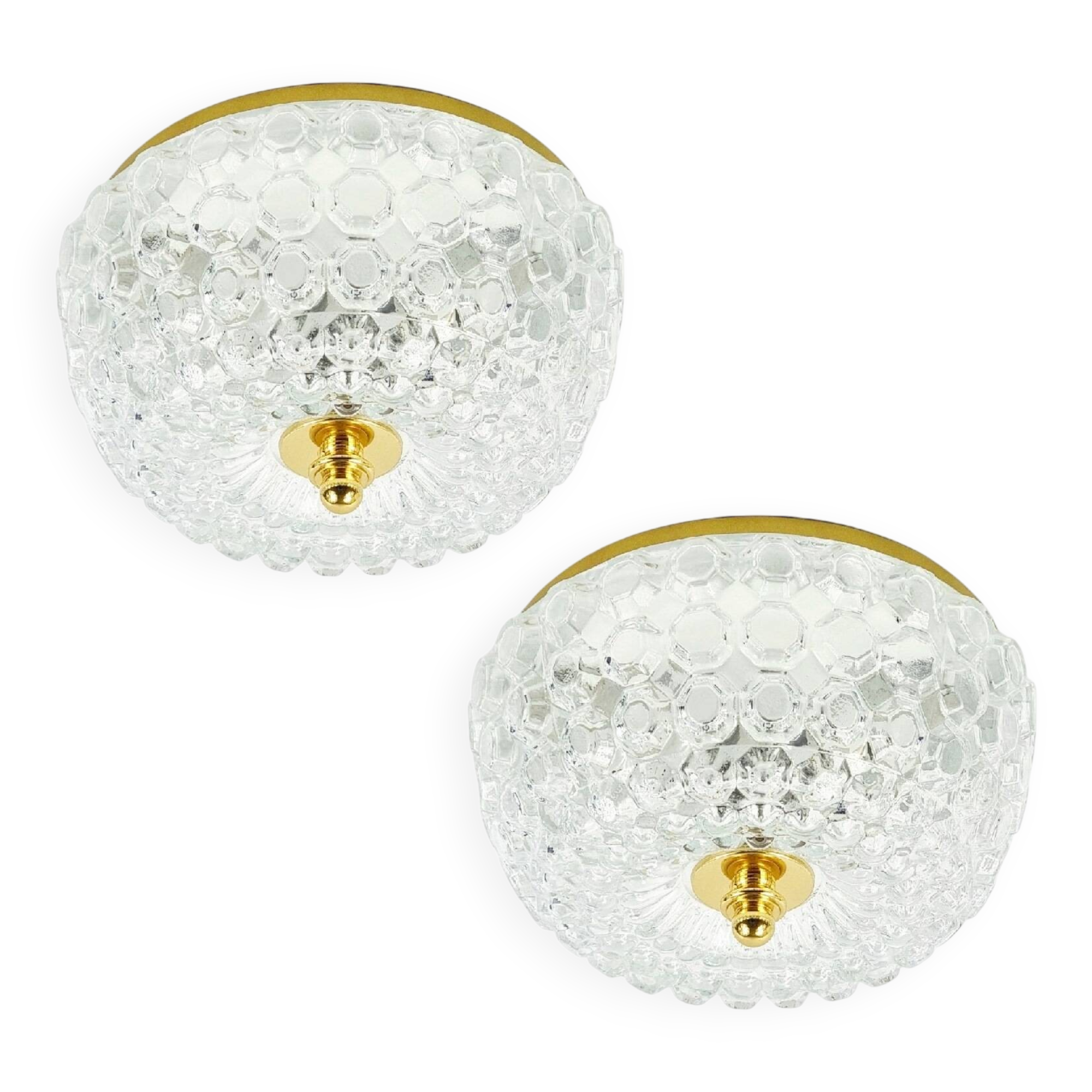 Pair of Mid-Century Bubble Glass Ceiling Lights - H.Tynell for Limburg, 60s