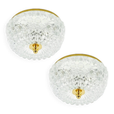 Paire de plafonniers en verre bulle du milieu du siècle - H.Tynell pour Limburg, années 60