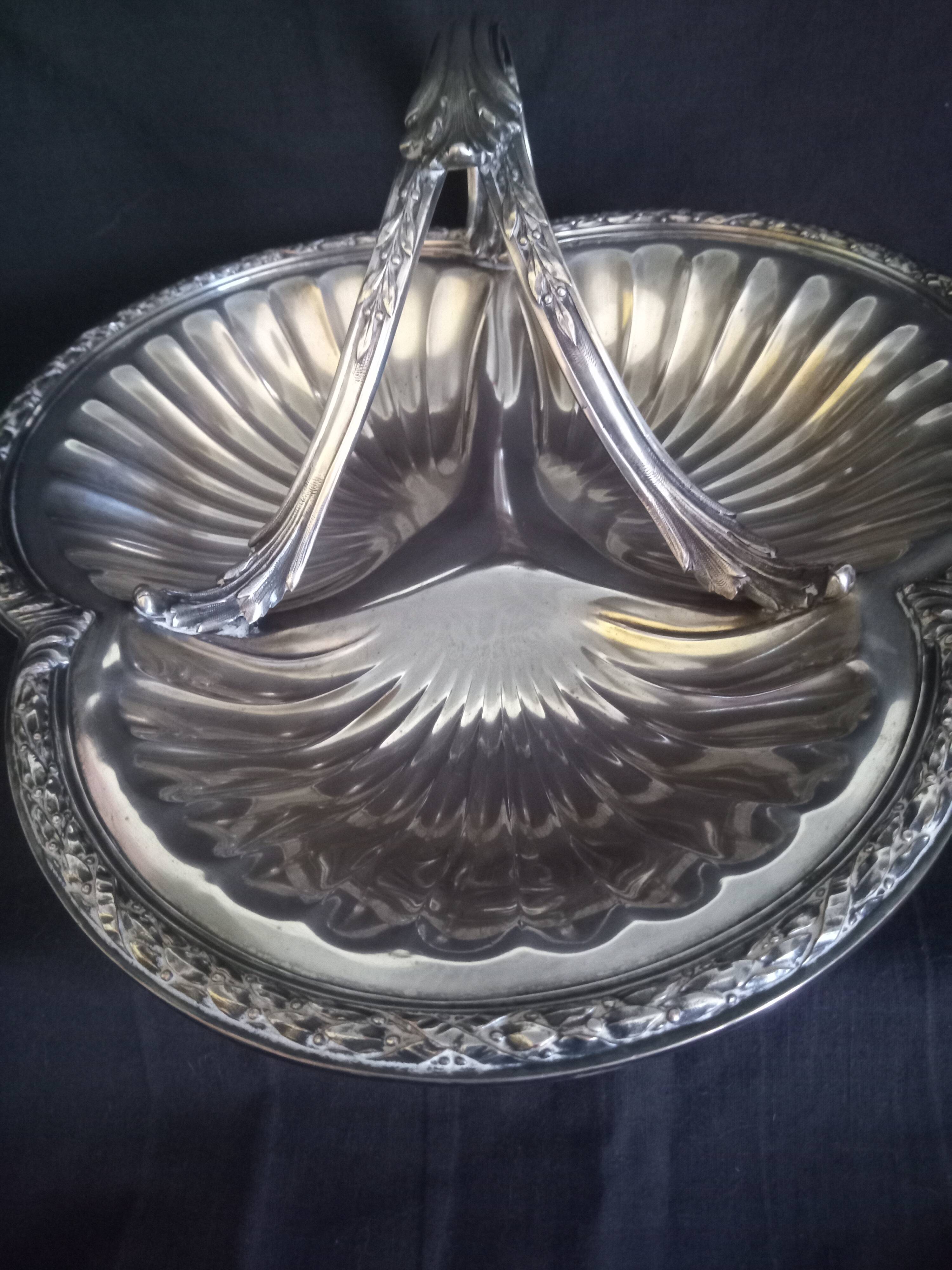 Servant on feet in silver metal louis XV style, goldsmith Victor Saglier 1897