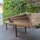 Antique French draper's table in oak, shop counter, work table, 6 feet, circa 1750–1850.