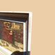 Signed Alphadery Painting – Doves in a Sunlit Courtyard, Antique Frame