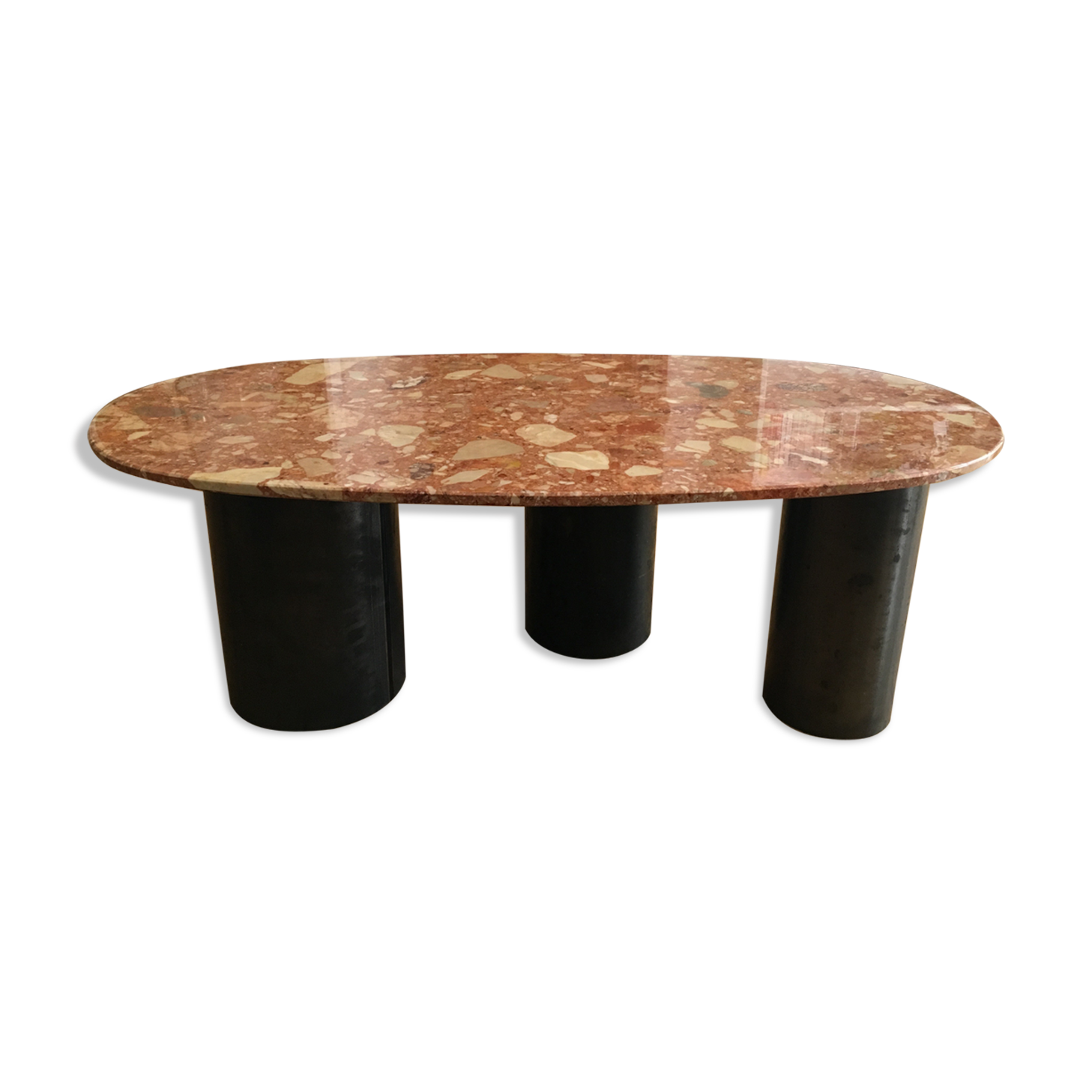 Marble and metal coffee table