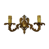 Old bronze wall lamp with 2 candles, years 50/60