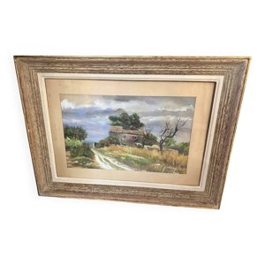 Peinture paysage de campagne