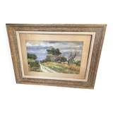 Landscape painting of the countryside signed Bellenger.