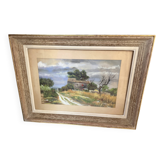 Landscape painting of the countryside signed Bellenger.