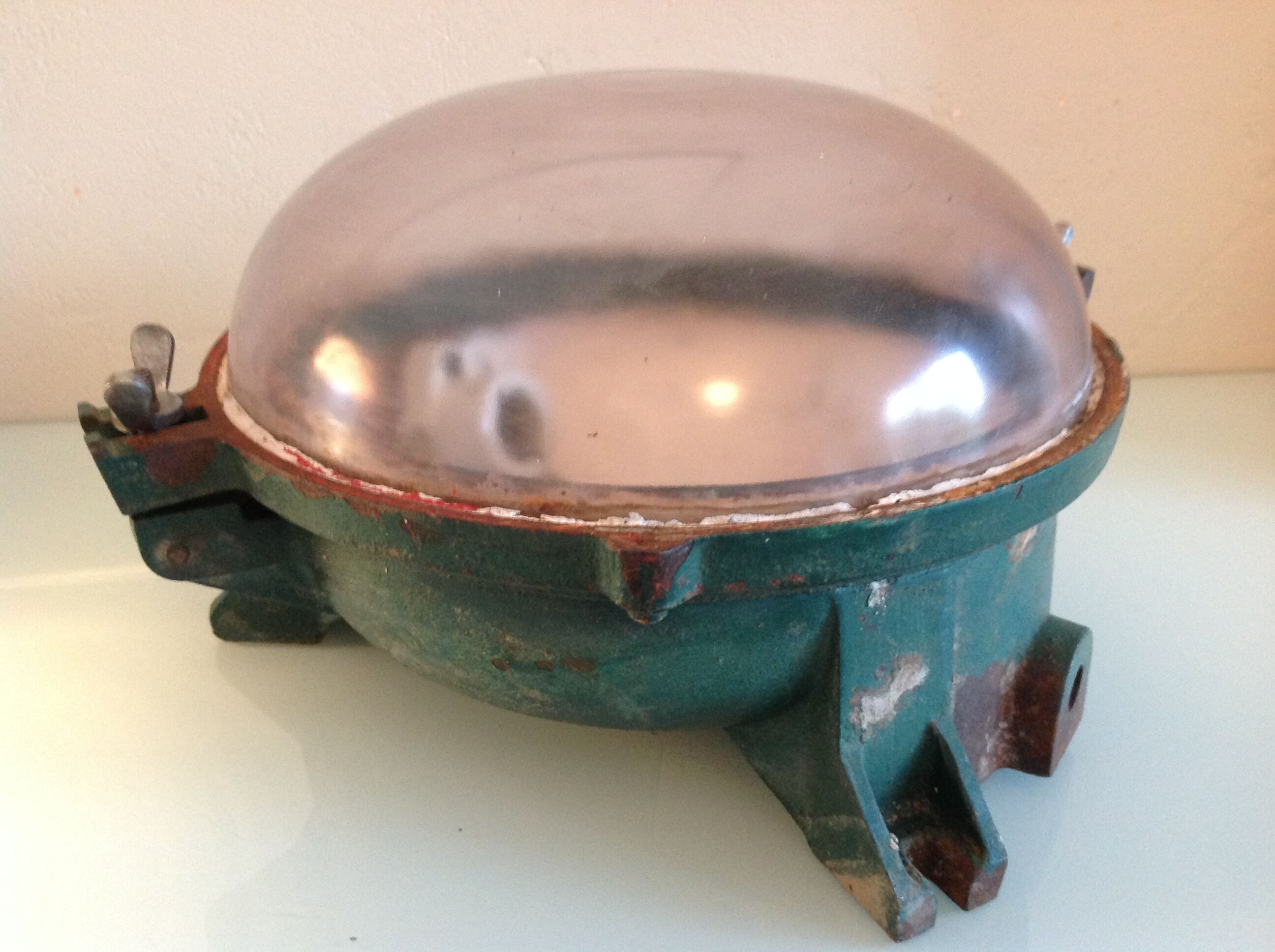 Ceiling lamp porthole cast iron industrial style / vintage 50s-60s