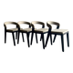 Ensemble de 4 chaises 'Play' — Cadre en bois noir avec rembourrage beige par Alain Berteau pour Van Rossum