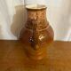 Antique strehla ceramic pitcher brown beige white interior vintage