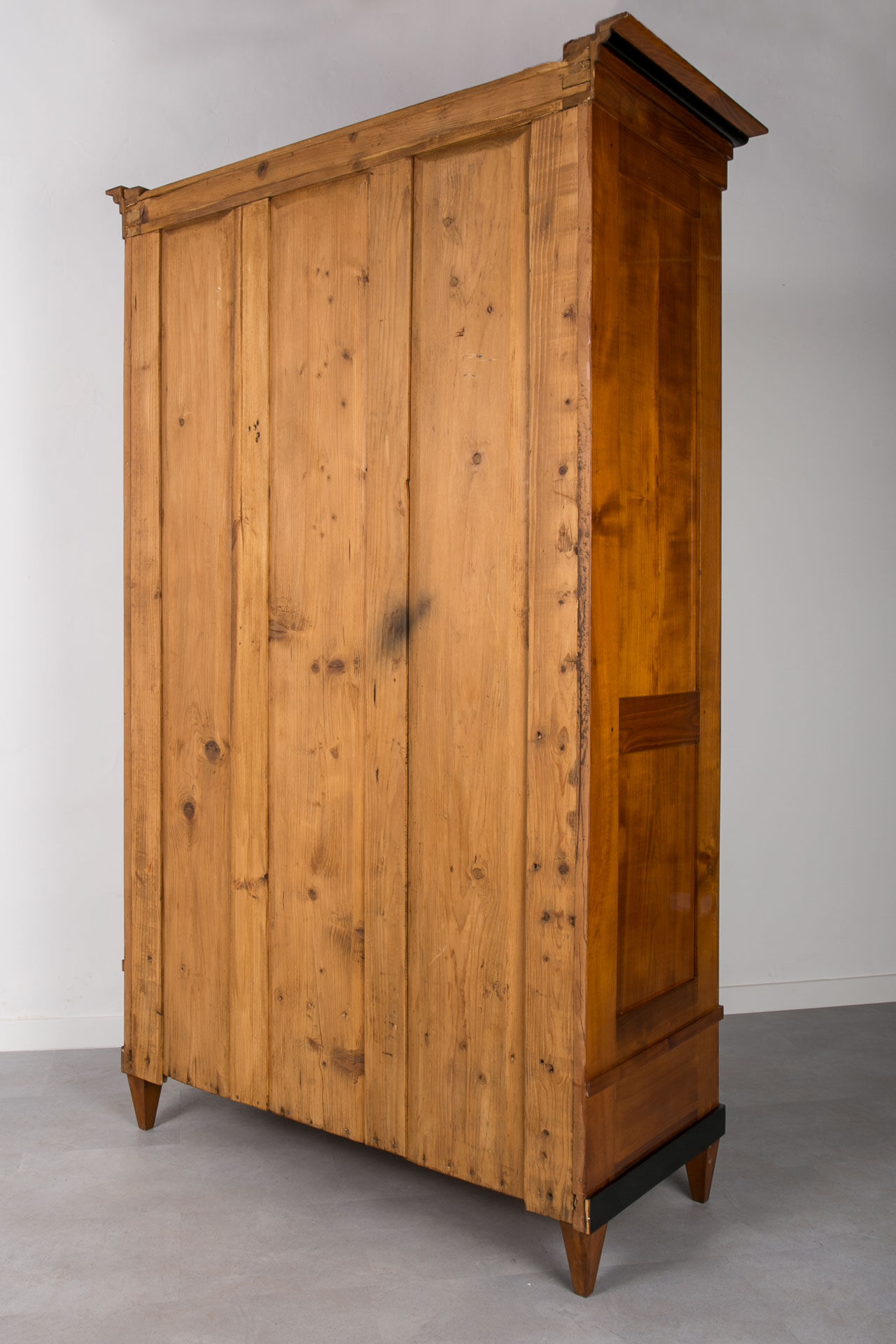 Biedermeier wardrobe in solid cherrywood veneer, germany, 19th century