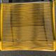 6 yellow and stackable armchairs, scoubidou by Dupré Perrin