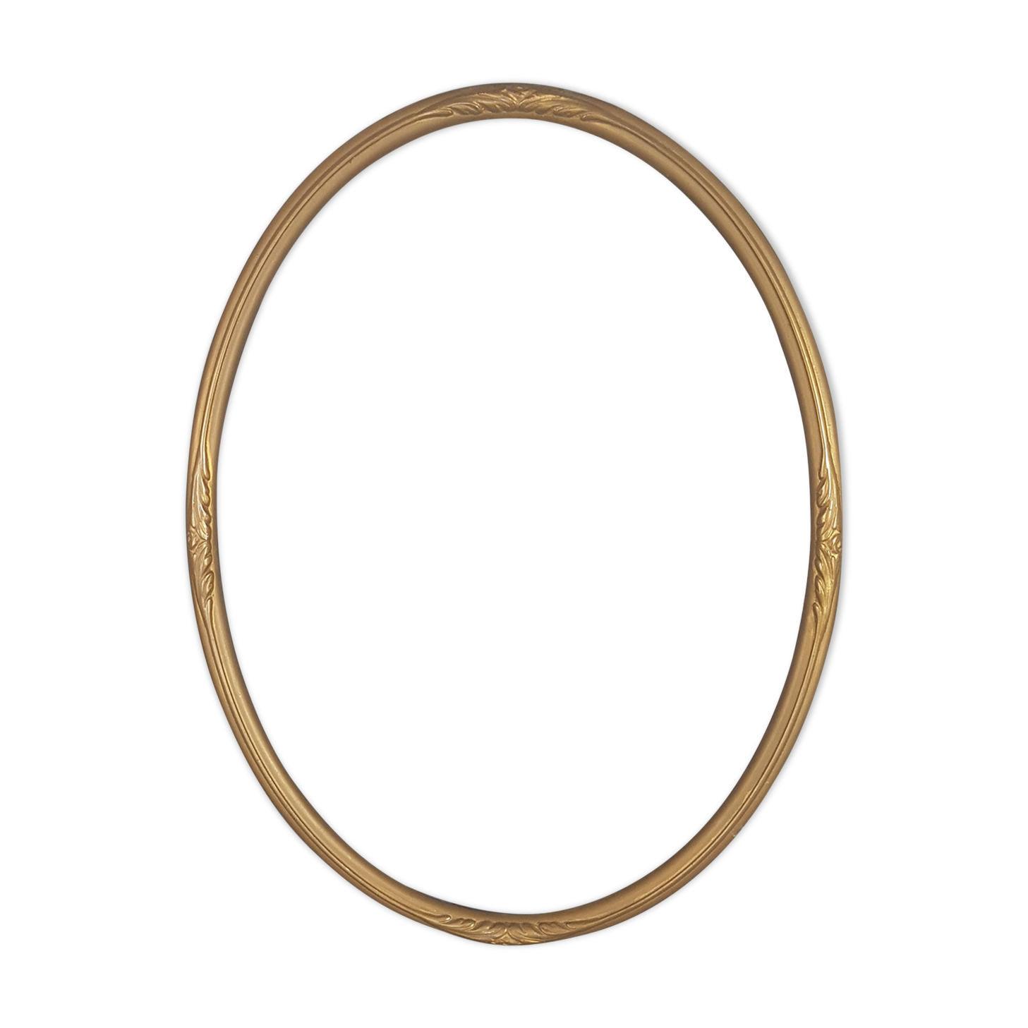 Fine old oval frame wood - gilded stucco 42x31 cm