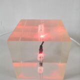 Cube lamp in plexi Plugg design Habitat 2000s