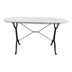 Table de bistrot en marbre ovale et fonte