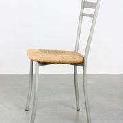 Vintage italian straw and metal chair