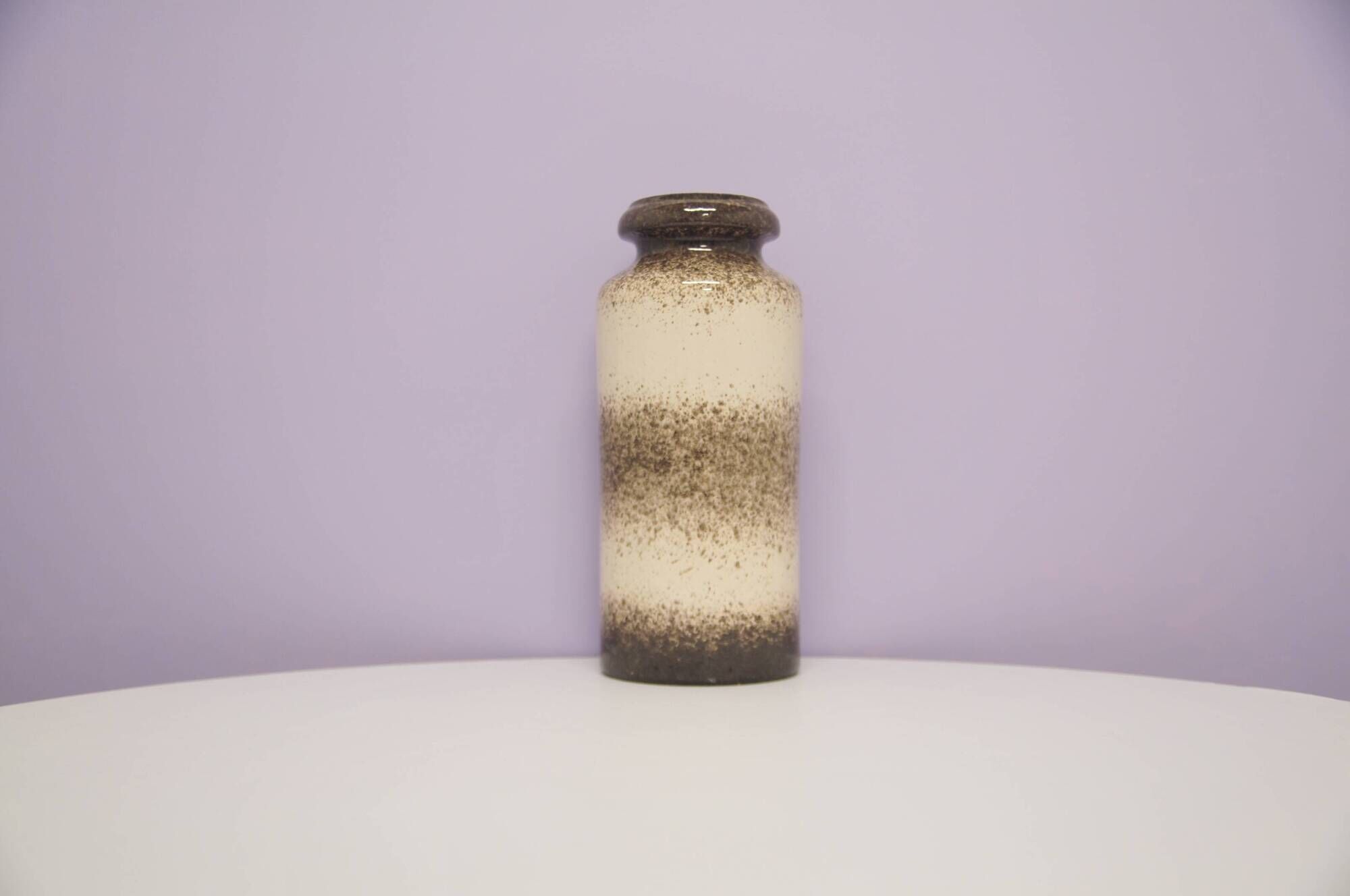 Vintage brown and white speckled west germany vase scheurich