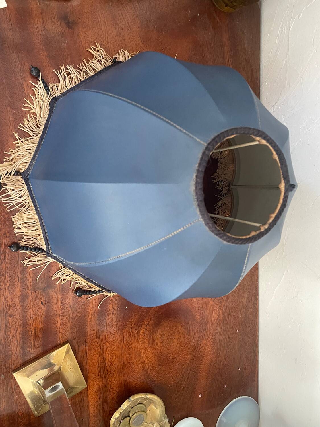 Vintage fringed lampshade 27cm
