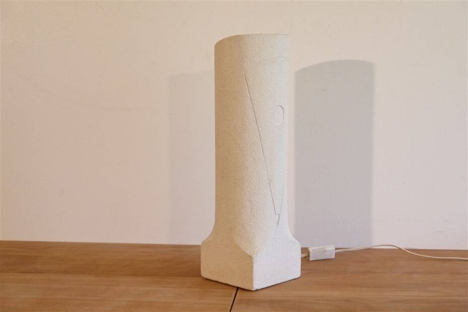 Vintage stone lamp in the style of Albert Tormos