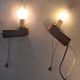 Pair of bedside sconces with RZB leuchten cords 1960 made in Germany