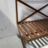Solid oak terrace bench from the 70s