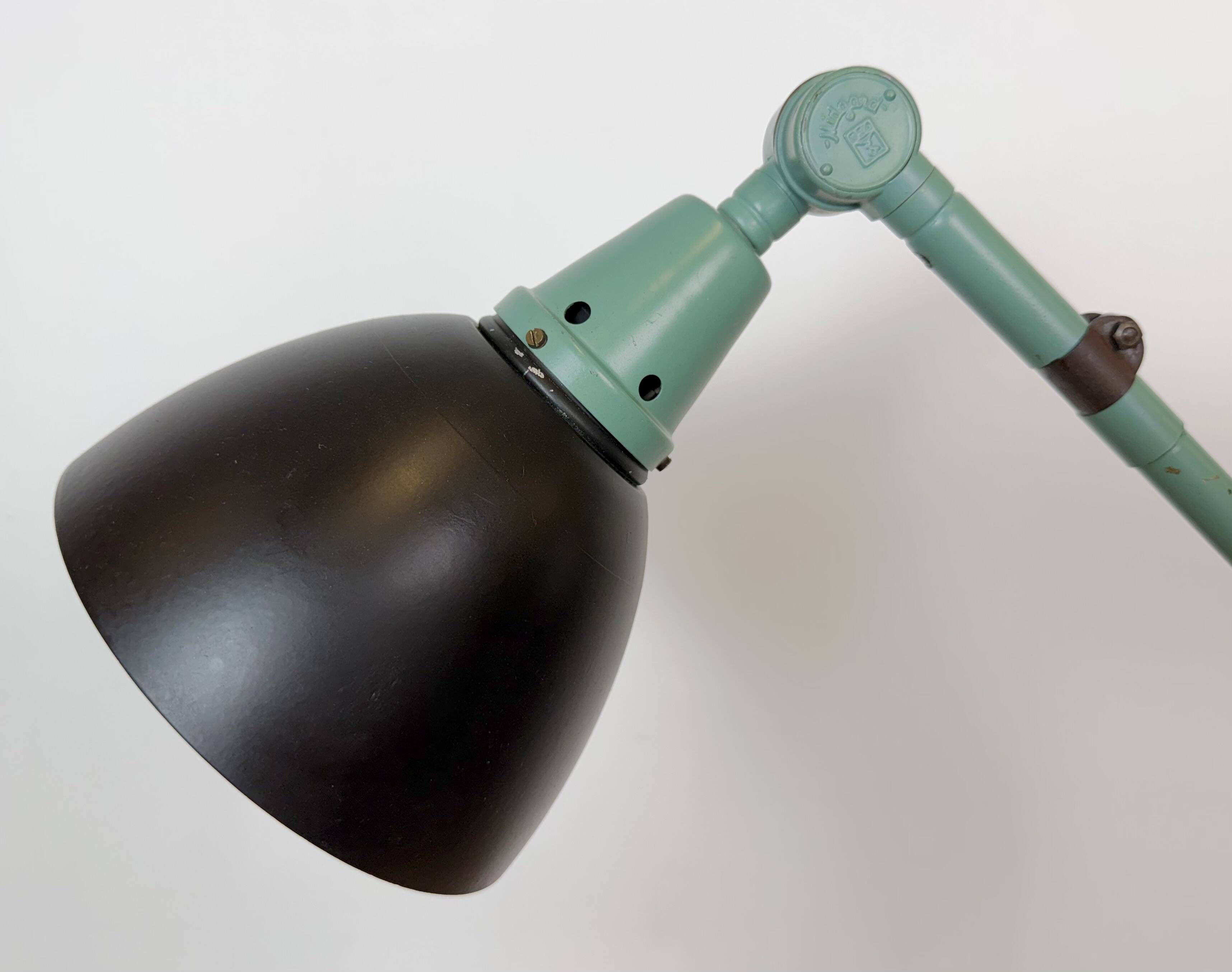 Green Industrial Workshop Desk Lamp by Curt Fischer for Midgard, 1950s
