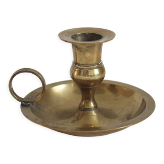 Vintage brass hand candle holder