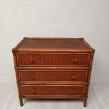 Commode bois et cannage