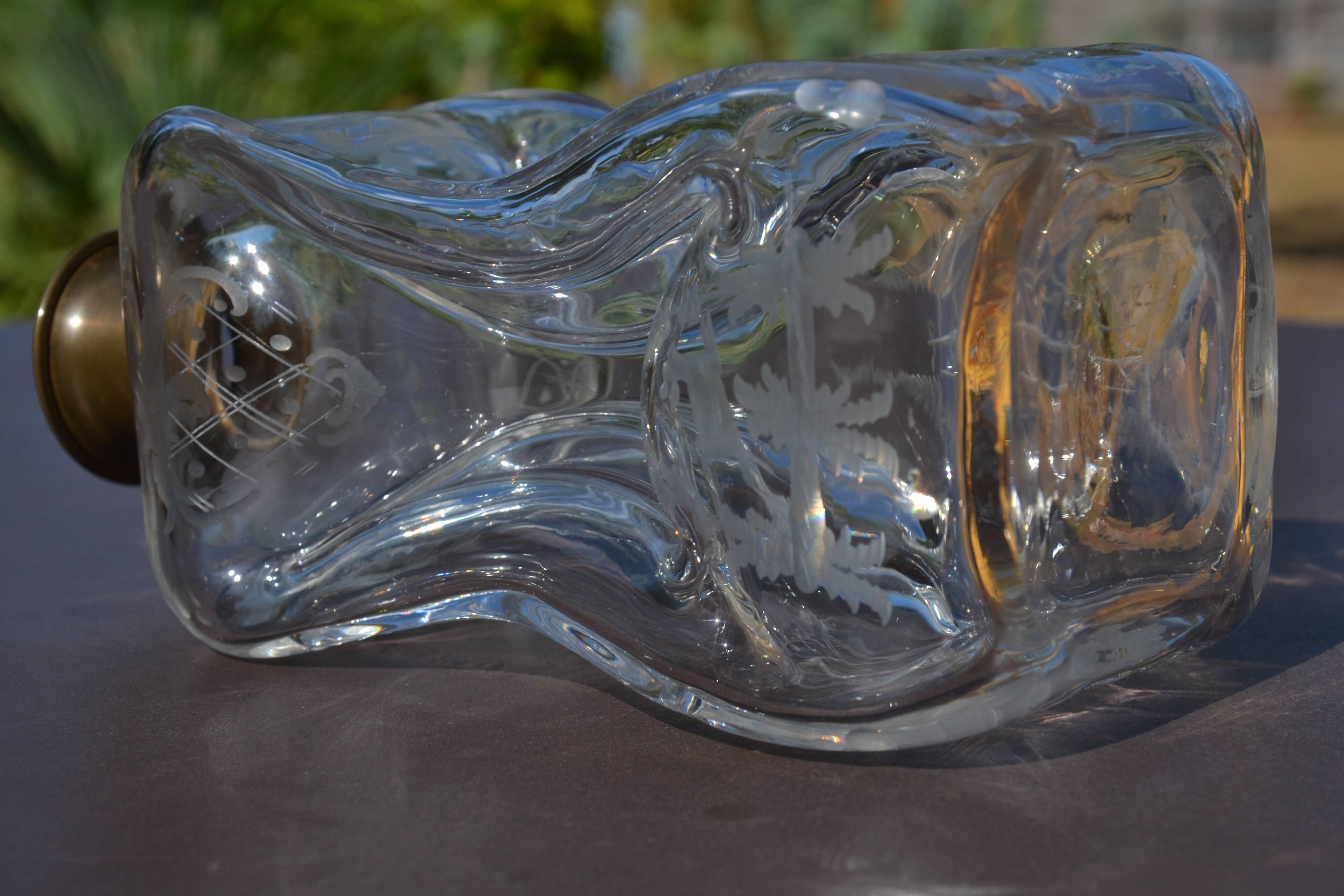 Carafe en cristal gravé Jacob Eiler Bang Danemark