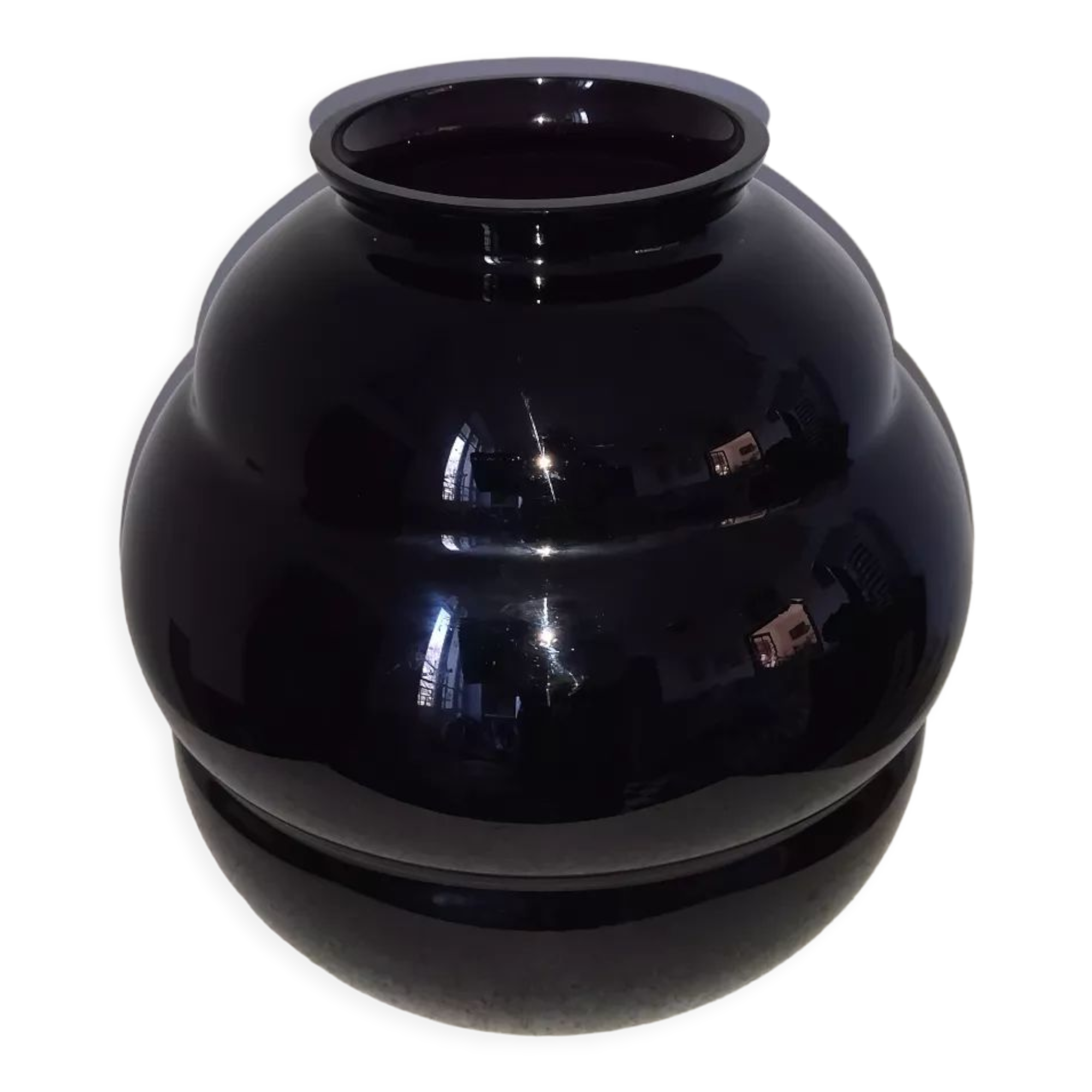 Amethyst blown glass vase art deco