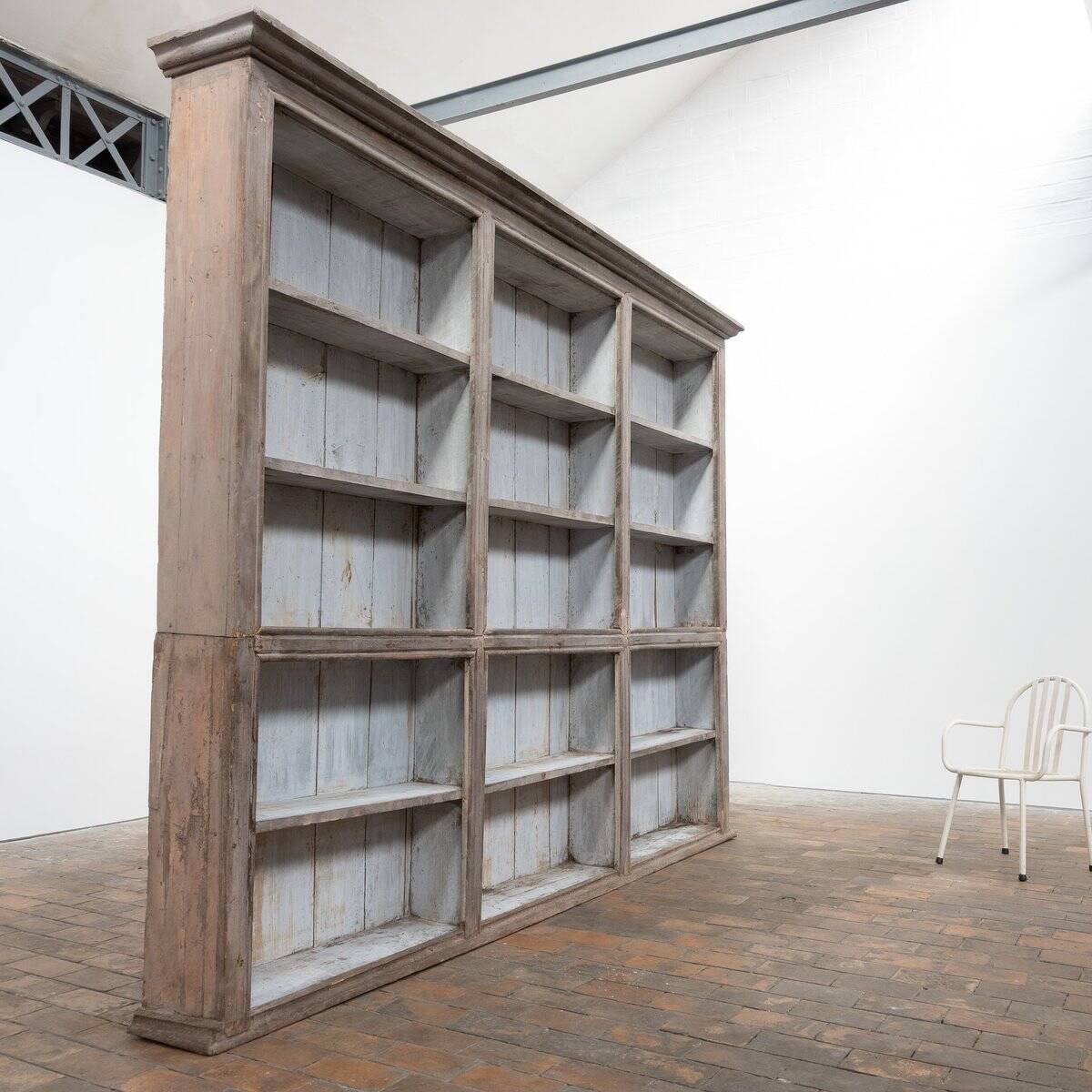 Large Antique French Painted Wooden Bookcase, 1830