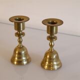 Pair of Scandinavian brass candle holders 1970